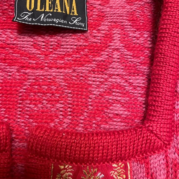 Women's Red, Pink and Yellow Sweater - Picture 2 of 5